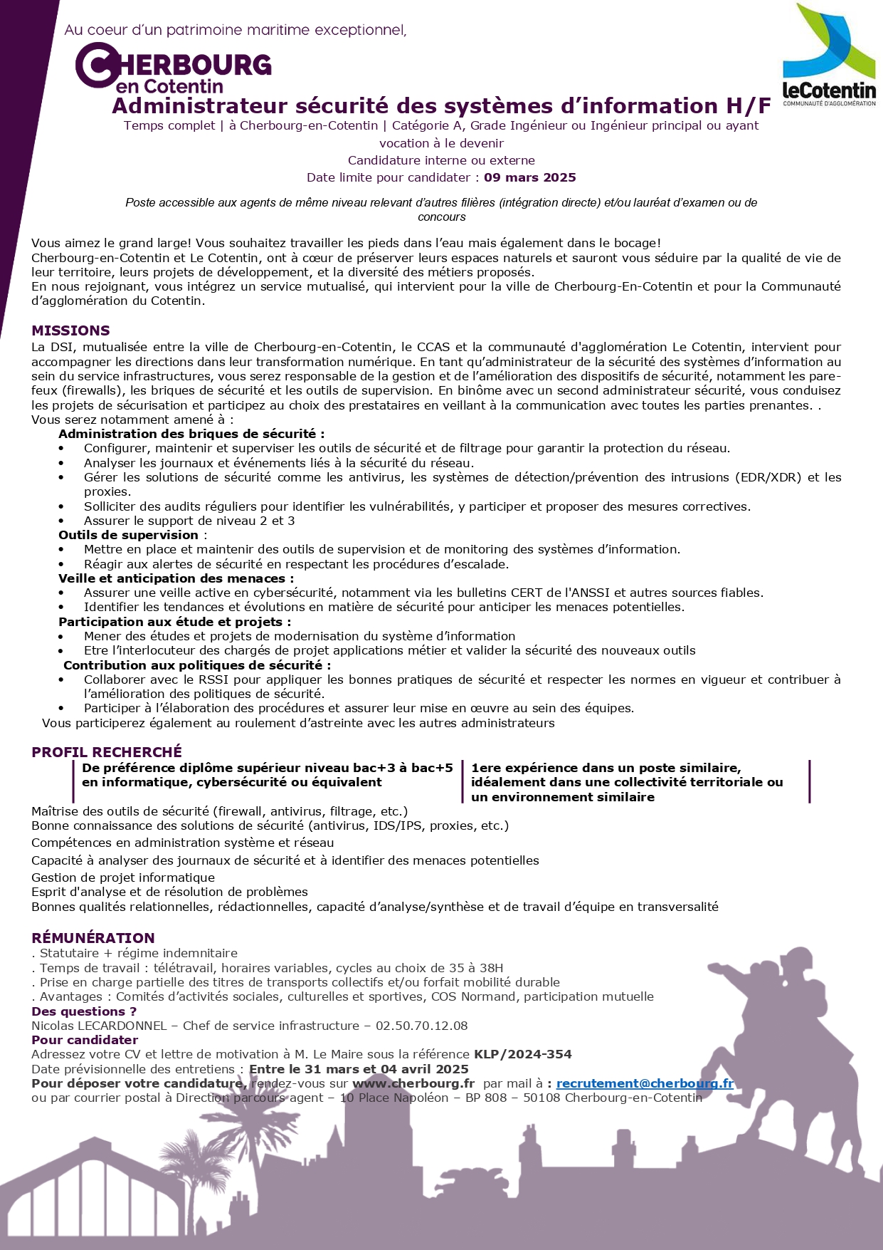Administrateur sécurité des systèmes d’information