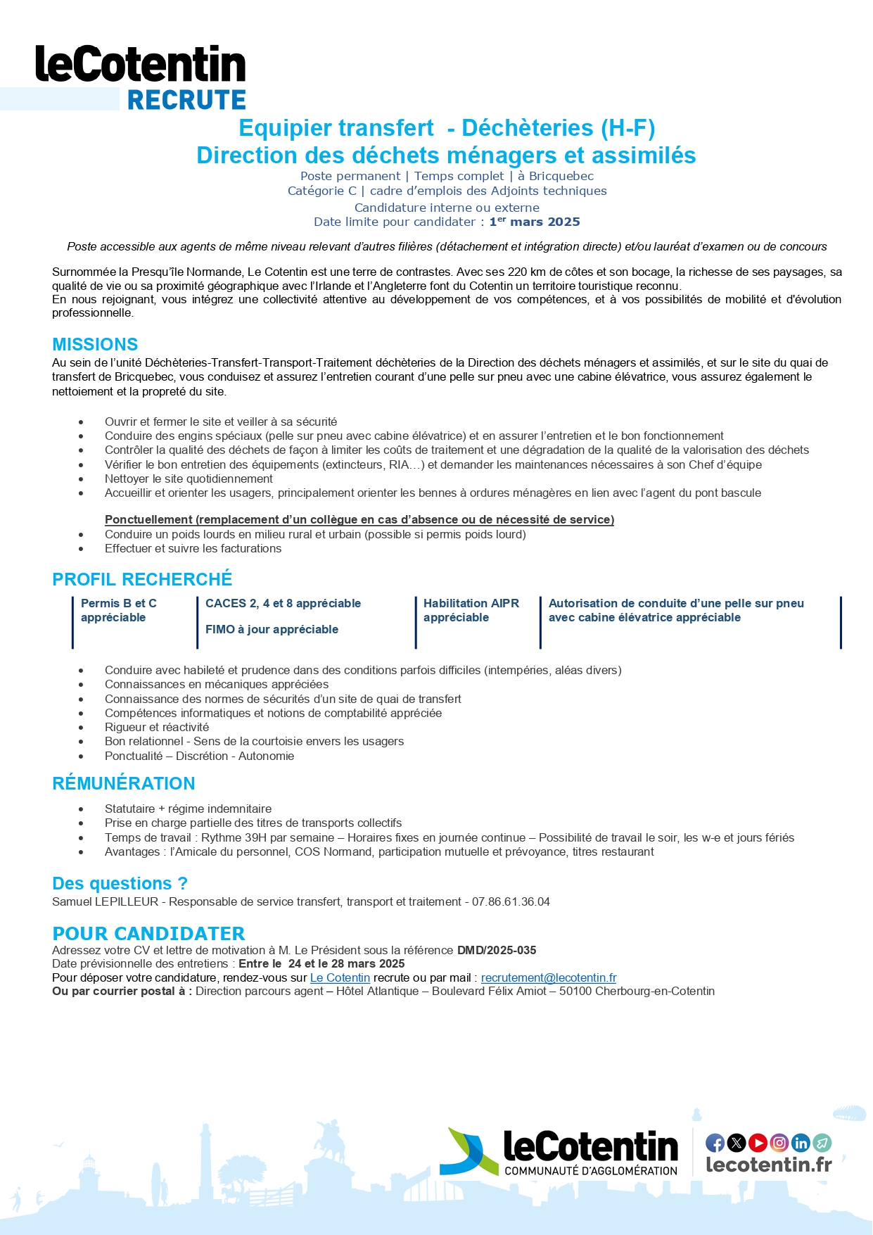 Equipier transfert - Déchèteries