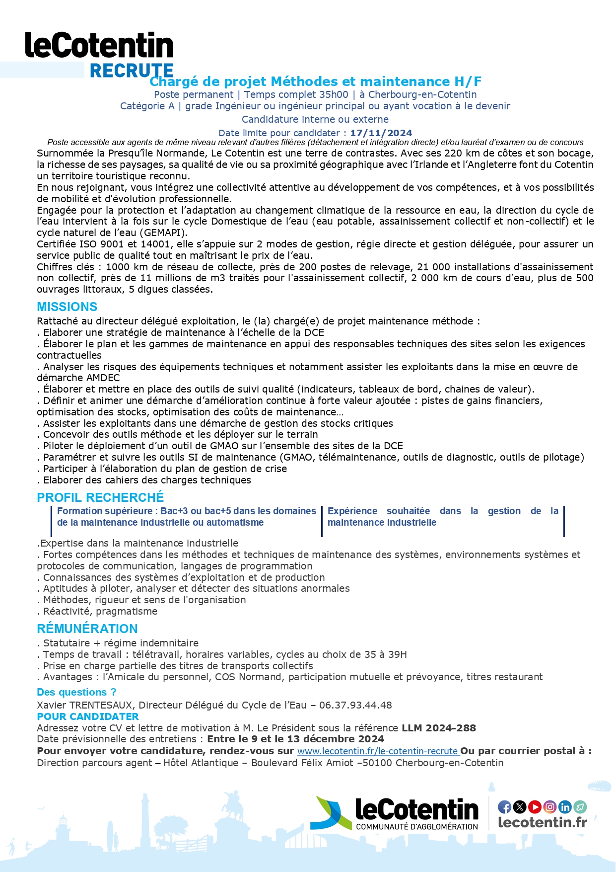 Chargé de projet Méthodes et maintenance