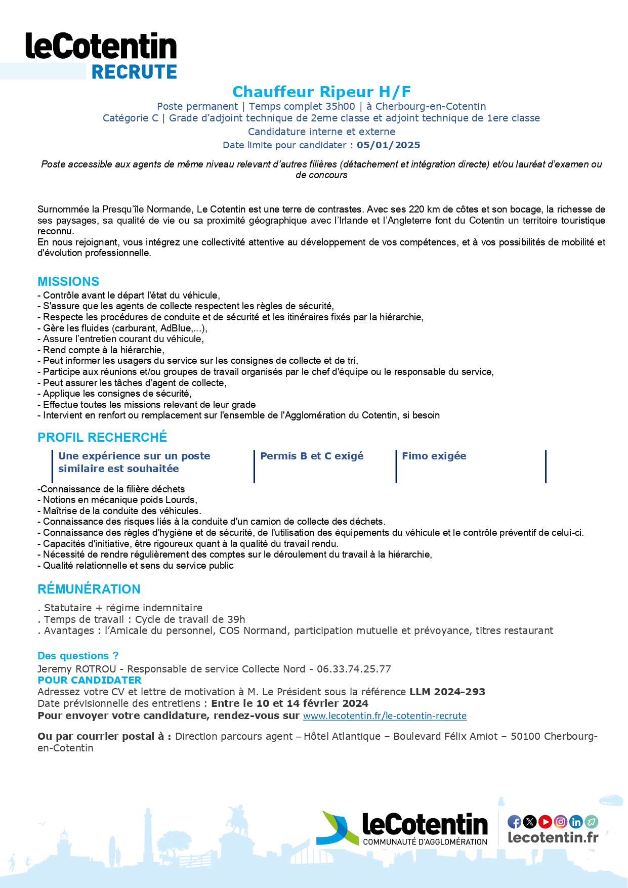 Chauffeur Ripeur H/F