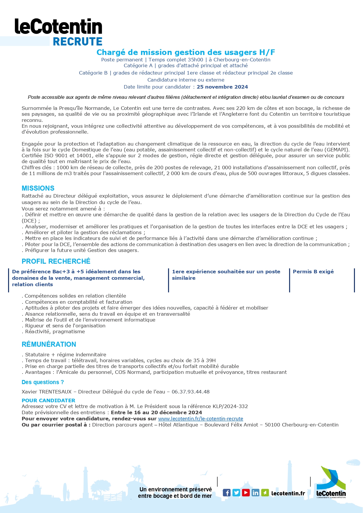 Chargé de mission gestion des usagers