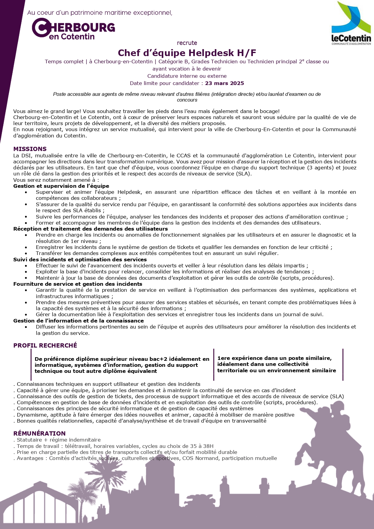 Chef d'équipe Helpdesk H/F