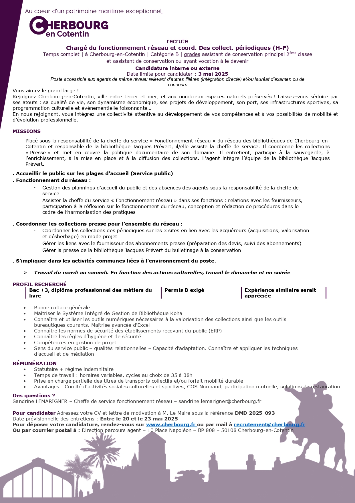 Chargé du fonctionnement réseau et coordination des collections périodiques H/F