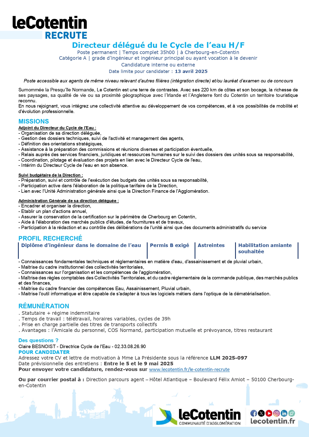 Directeur délégué pour le cycle de l'eau H/F